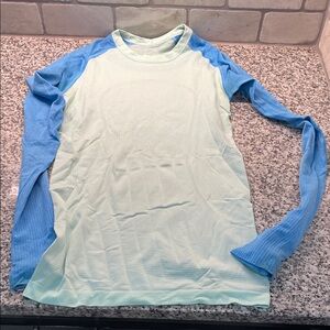 lululemon athletica Light Blue and Blue Long Sleeve Tee